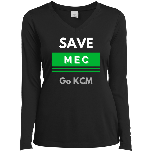 Ladies' LS Performance V-Neck T-Shirt Save MEC