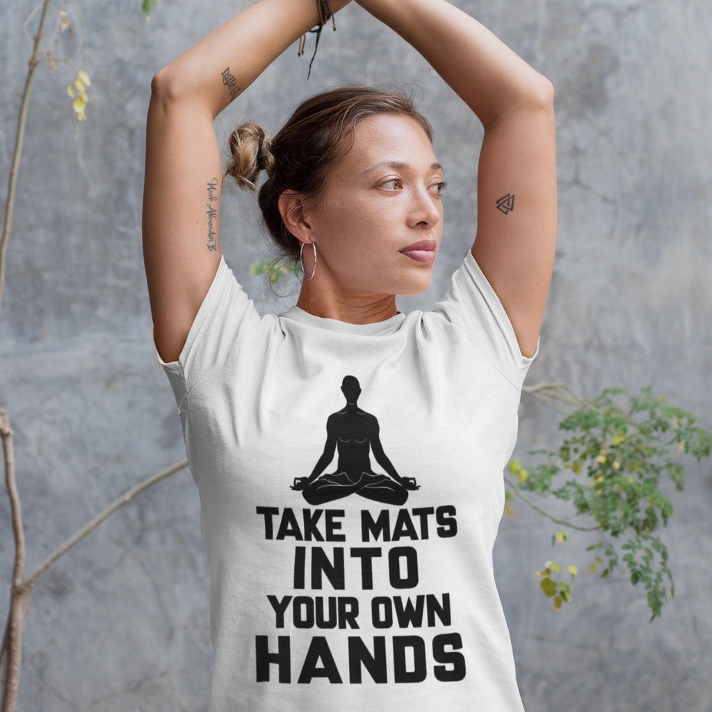 Short-Sleeve Womens T-Shirt Let's Do Yoga – 135 Holidays