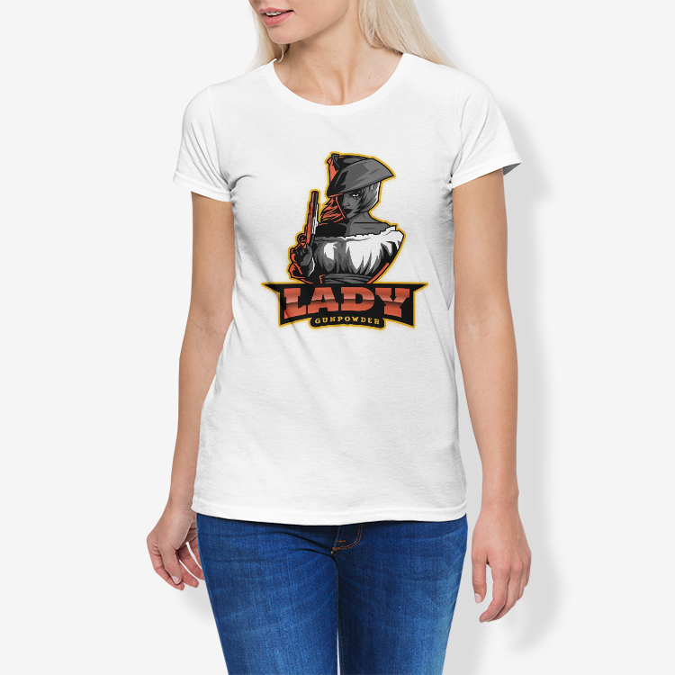 Short-Sleeve Women's Cotton Stretch CrewNeck T-Shirt Lady Gunpowder 3