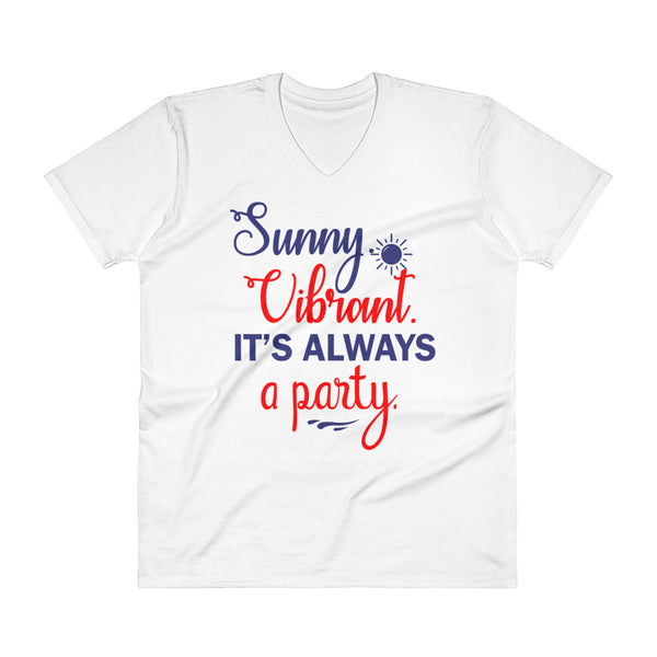Short-Sleeve Unisex V-Neck T-Shirt Sunny Party