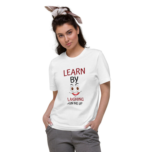Short-Sleeve Women's Organic Cotton T-Shirt Learn By Laughing
